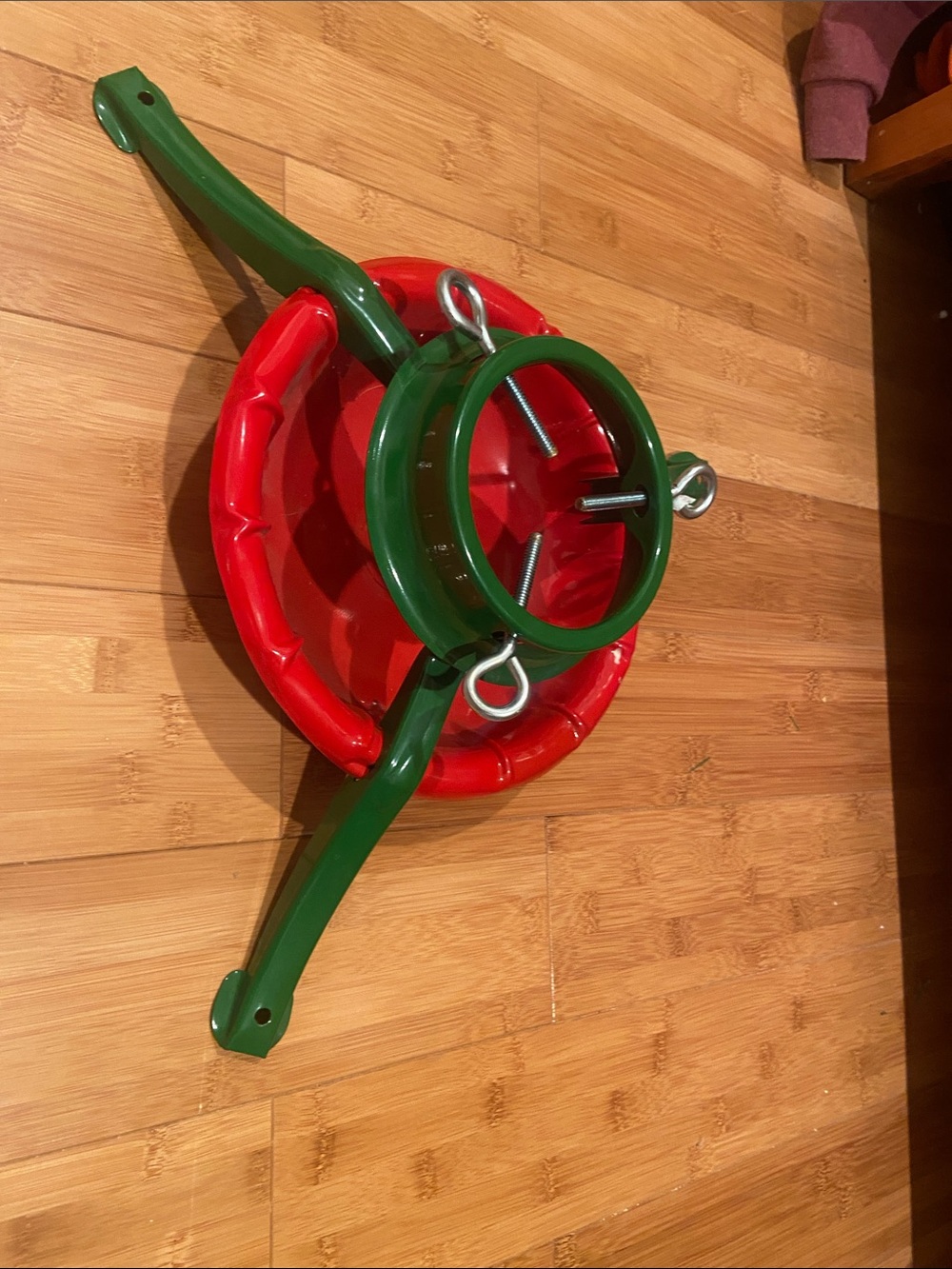 Christmas Tree Stand Base - Red and Green Holiday Tree Holder